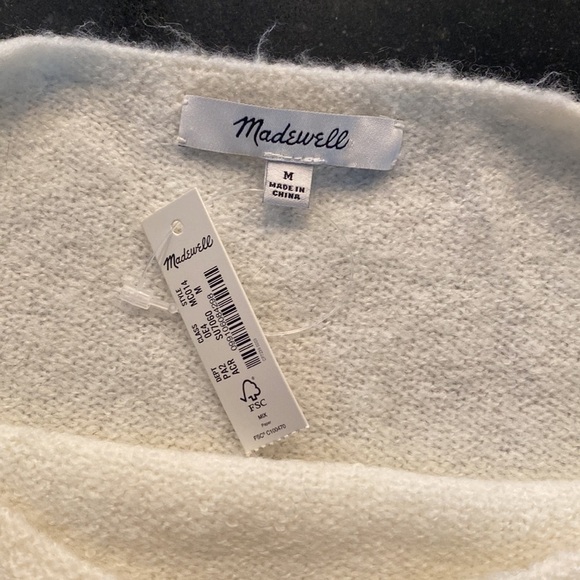 NWT Madewell Stripe-Sleeve Geo Pullover Sweater SZ M - Picture 5 of 6